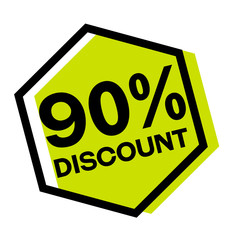 90 percent discount stamp on white