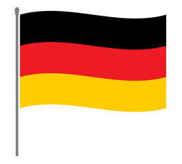 German flag on the flagpole icon symbol.