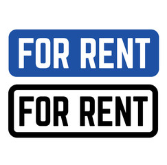 for rent stamp on white