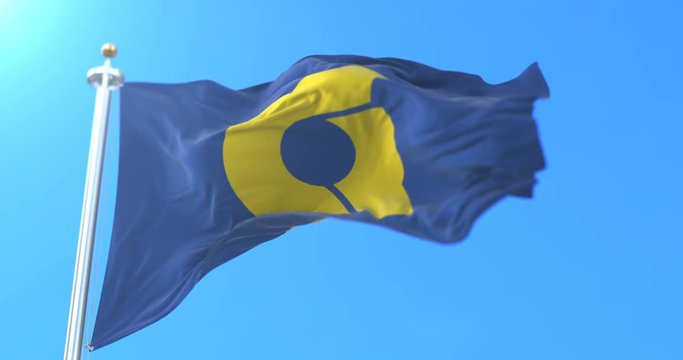 Flag of Tokushima Prefecture japanese, Japan. Loop