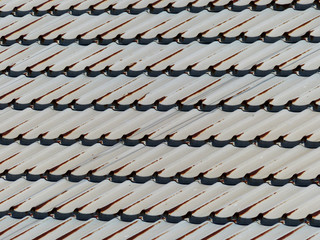 old metal sheet roof with rust texture