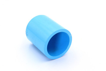 PVC Pipe connections, PVC Pipe fitting, PVC Coupling isolated on white background.