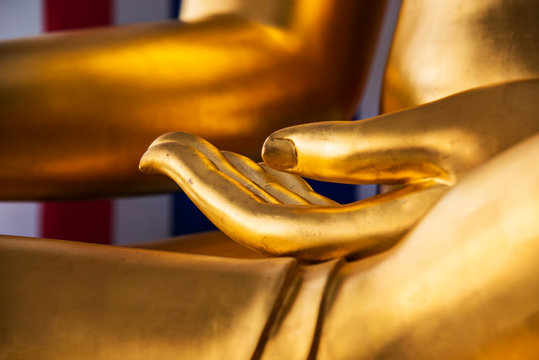 Hand Buddha image is a symbol of Buddhism showing the peace of mind and faith.