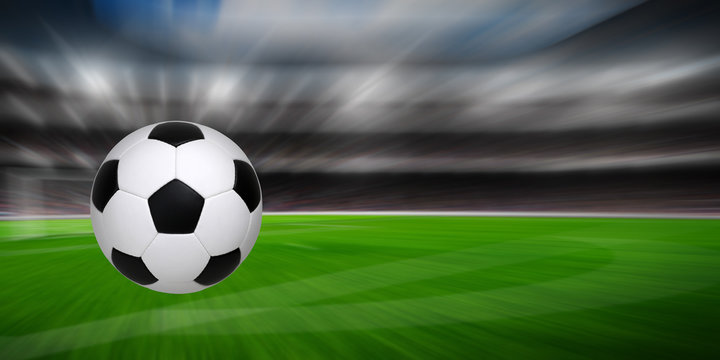 Soccer ball on stadium