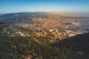 Panoramic view of Barcelona from Tibidabo, Spain