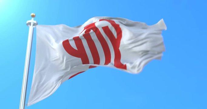Flag of Kanagawa Prefecture japanese, Japan. Loop