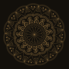 wired rosette in golden light on black background