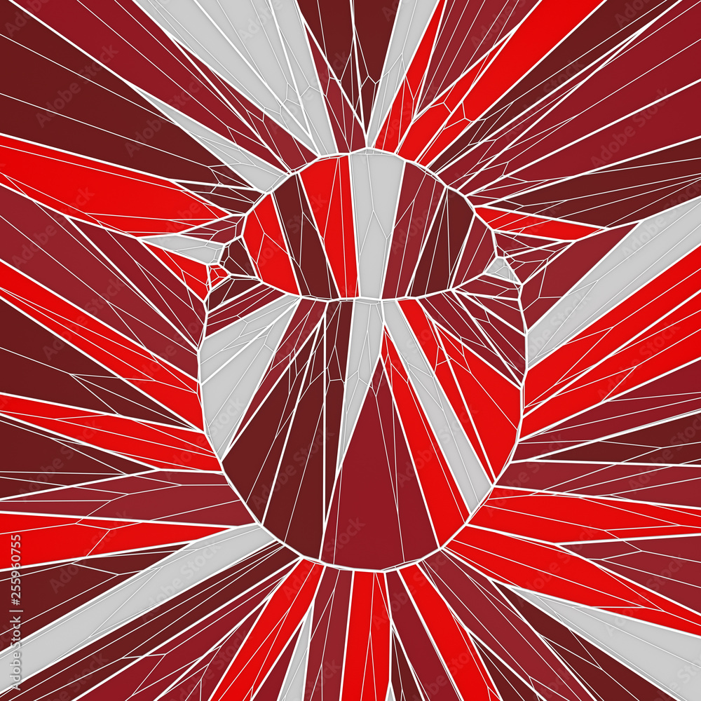 Aufkleber Abstract geometrical concept. Modern covers design with low poly tesselated pattern of multicolored shapes. 3d rendering