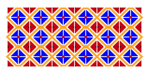 Traditional Romanian folk art knitted embroidery pattern