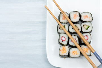 sushi on white plate