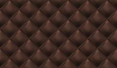 Seamless luxury dark chocolate brown  pattern and background. Genuine Leather. Vector illustration