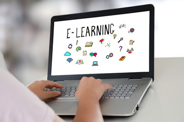 E-learning concept on a laptop
