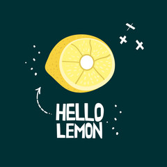 Fresh cut lemon hand drawn vector illustration