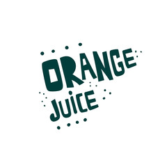 Orange juice hand drawn flat vector lettering