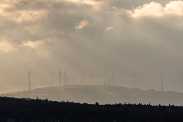 Hills with windmills