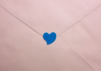 pink envelope with blue heart texture