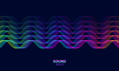 Abstract wave colorful background. Sound or energy concept.
