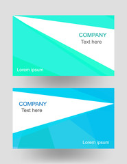 Turquoise and blue color polygonal shapes, modern banner templates