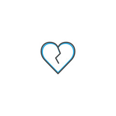Obraz premium Broken heart Icon Design. Lifestyle icon vector illustration