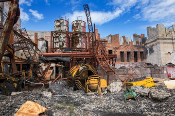 Fototapeta na wymiar abandoned factory, industrial background