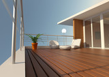 3D Rendering Modern Terrace