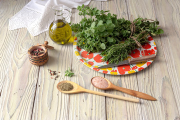 Dry and fresh herbs spices