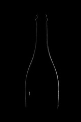 bottle of wine on black background