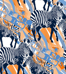 Fototapeta na wymiar Pattern of zebra. Suitable for fabric, wrapping paper and the like. Vector illustration