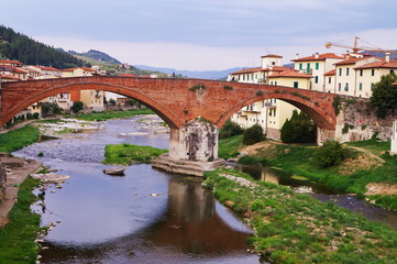 Medicean bridge over Sieve river, Pontassieve, Tuscany, Italy