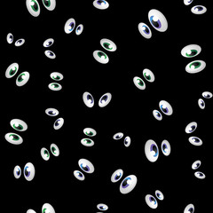 Seamless Vector pattern spooky eyes in the dark