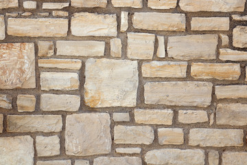 The texture of the stone walls