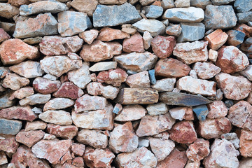 The texture of the stone walls
