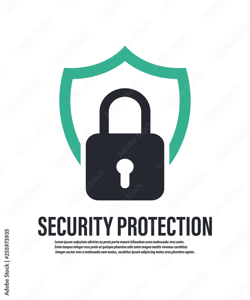Aufkleber shield secure protection. abstract symbol of security. shield logo. shield icon. security logo.