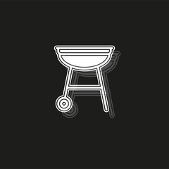 vector grill bbq menu icon, cooking meat - hot food steak symbol, picnic sign