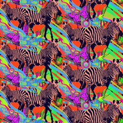 Fototapeta na wymiar Pattern of zebra. Suitable for fabric, wrapping paper and the like. Vector illustration