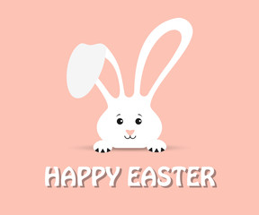 White easter rabbit. Happy Easter!