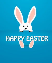 Easter Bunny web banner. Happy Easter!