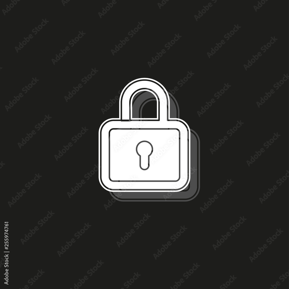 Wall mural lock icon - vector padlock - security sign - safety symbol, safe web illustration