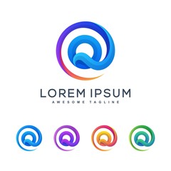 Fototapeta premium Letter Q Multicolored Concept illustration vector Design template