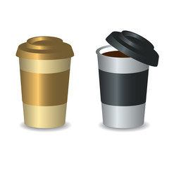 Realistic coffee cup vector template, for your design mock up.