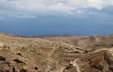 The Mar Saba Monastery, Laura of our Holy Father Sabbas the Sanctified in the Kidron Valley, in the Judaean desert known as the Judean wilderness and surroundings, near Betlehem, Palestinian, Israel