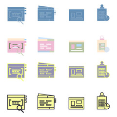 Search Engine Optimization Vector Outline Icons. SEO Elements.