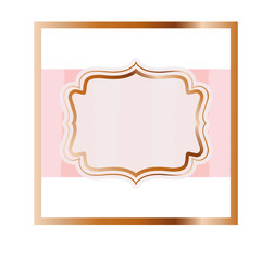 elegant frame golden isolated icon