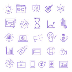 Search Engine Optimization Vector Outline Icons. SEO Elements.