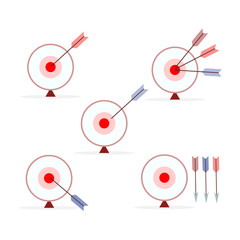 Search engine optimization color vector outline icons. Darts. Arrows. Hit the target. Target .SEO elements