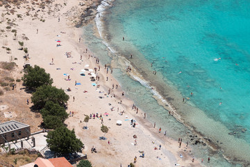 Beach with beautiful water. Top view