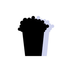 Popcorn. Cinema icon in flat design style. Vector illustration
