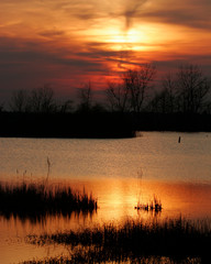 sunset over lake