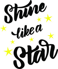 T-shirt print shine like a star