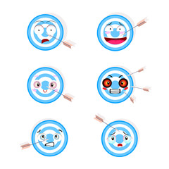 target, challenge, objective icon. competitive advantage symbol. successful shot in the darts target. isolated on white background. vector illustration. Emoji